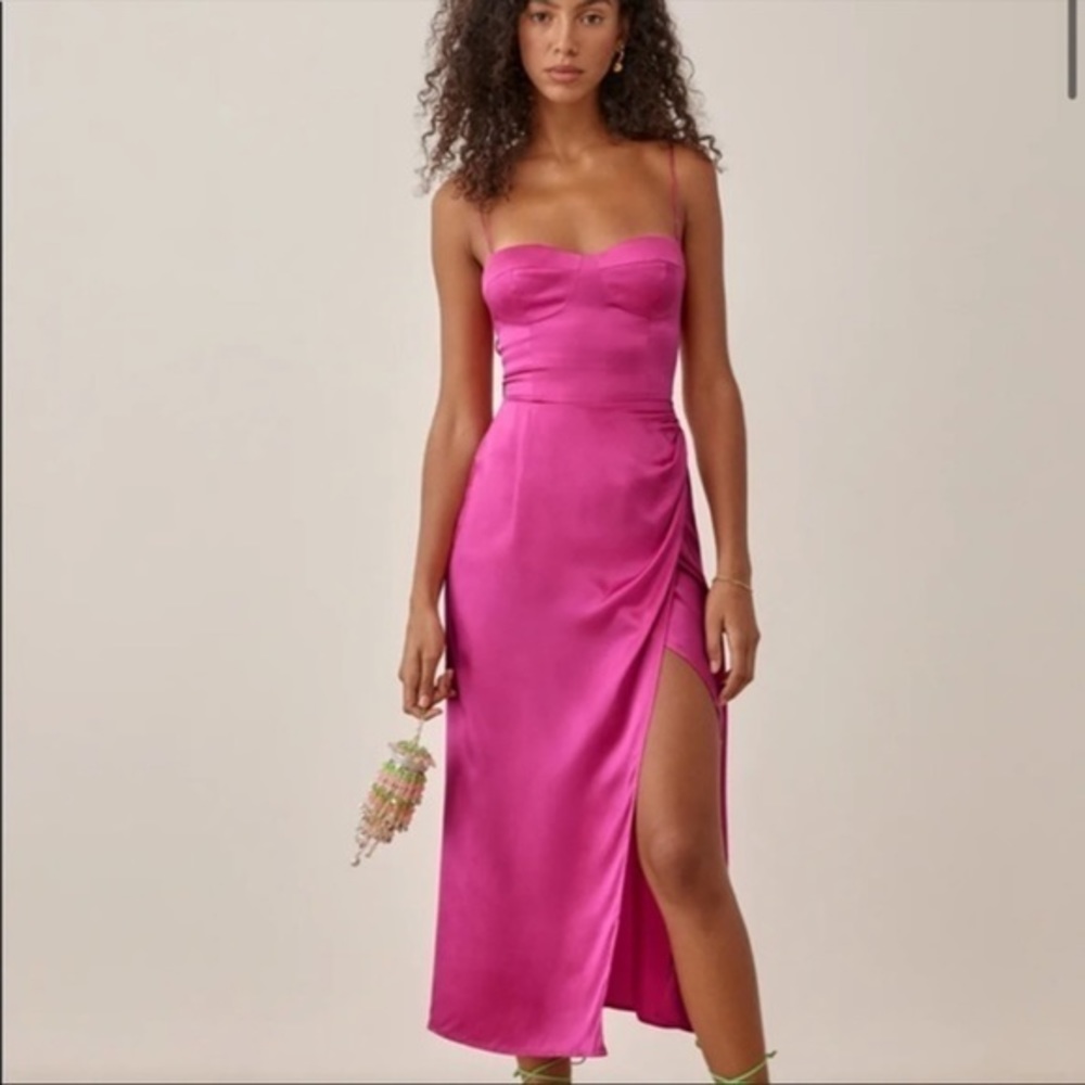 Reformation Pink Midi Dress